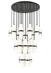 Cayden 27 Light 36" Pendant in Matte Black
