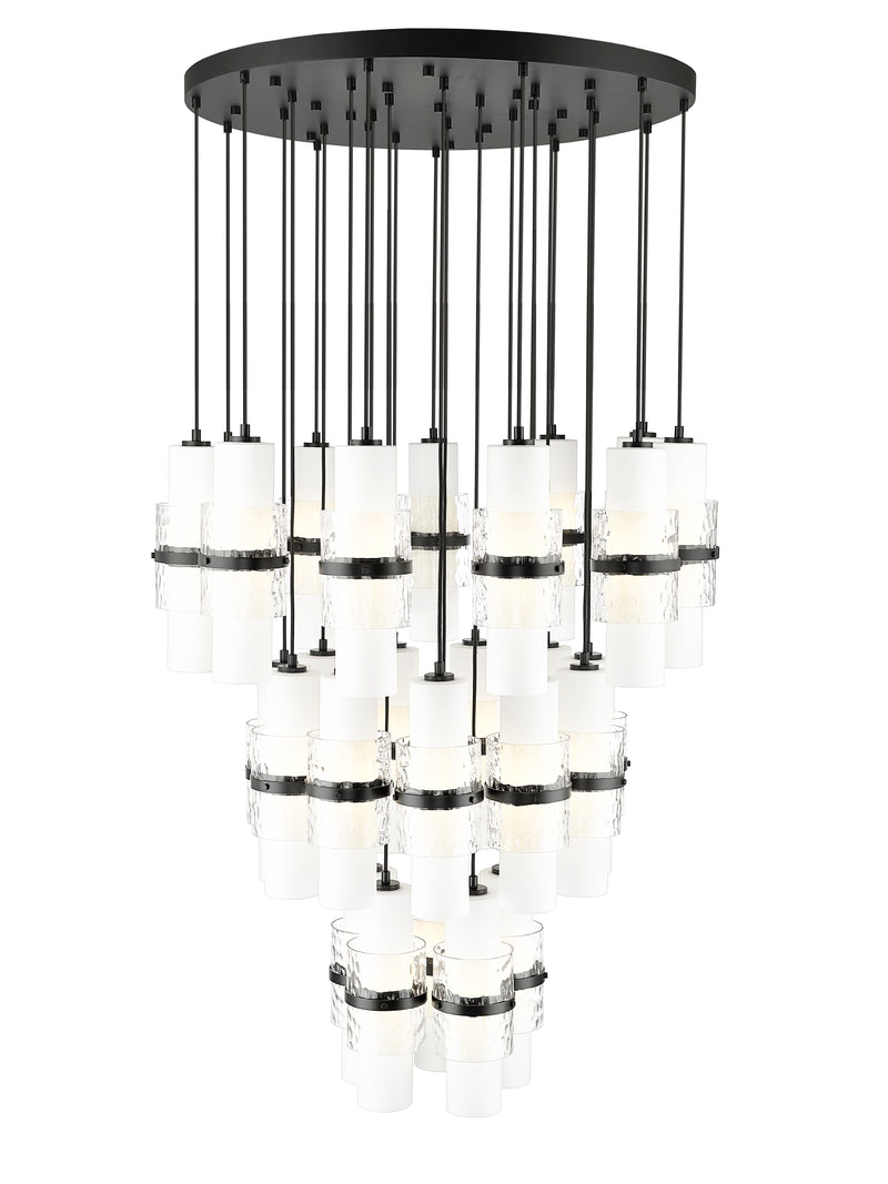 Cayden 27 Light 36" Pendant in Matte Black