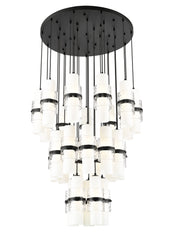 Cayden 27 Light 36" Pendant in Matte Black