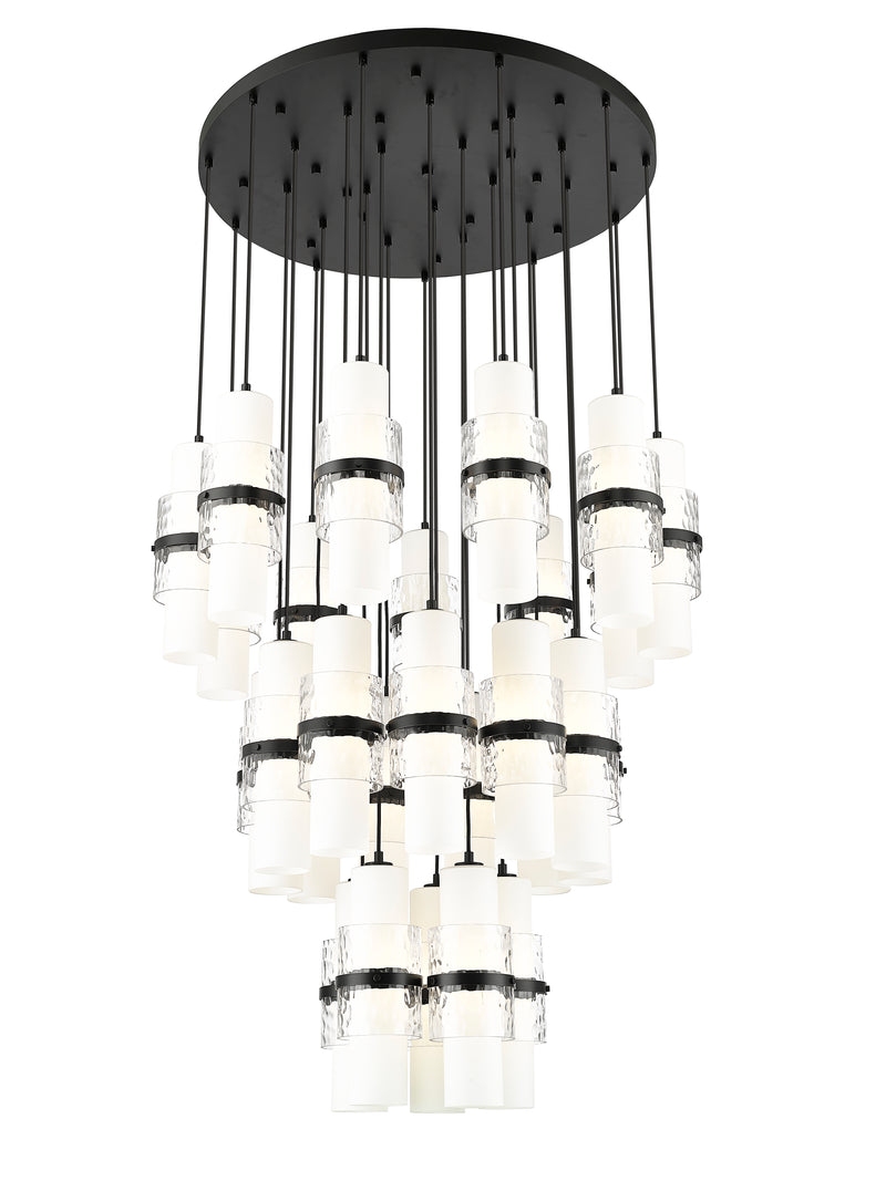 Cayden 27 Light 36" Pendant in Matte Black