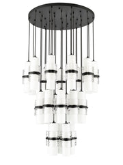 Cayden 27 Light 36" Pendant in Matte Black