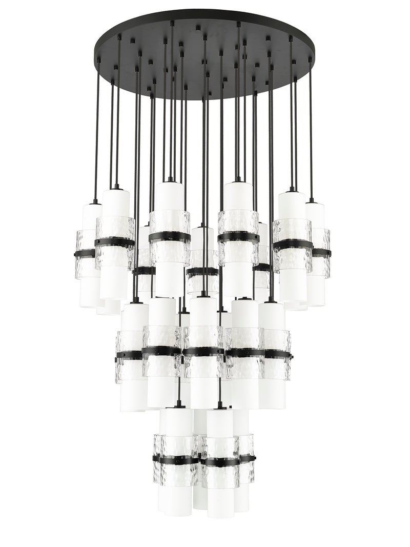 Cayden 27 Light 36" Pendant in Matte Black