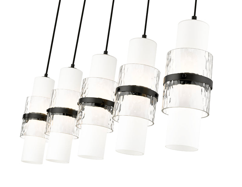 Cayden 5 Light 42" Linear Pendant in Matte Black