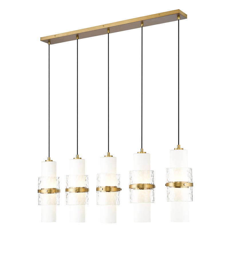 Cayden 5 Light 42" Linear Pendant in Modern Gold