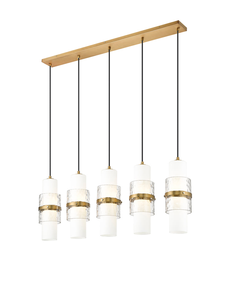 Cayden 5 Light 42" Linear Pendant in Modern Gold