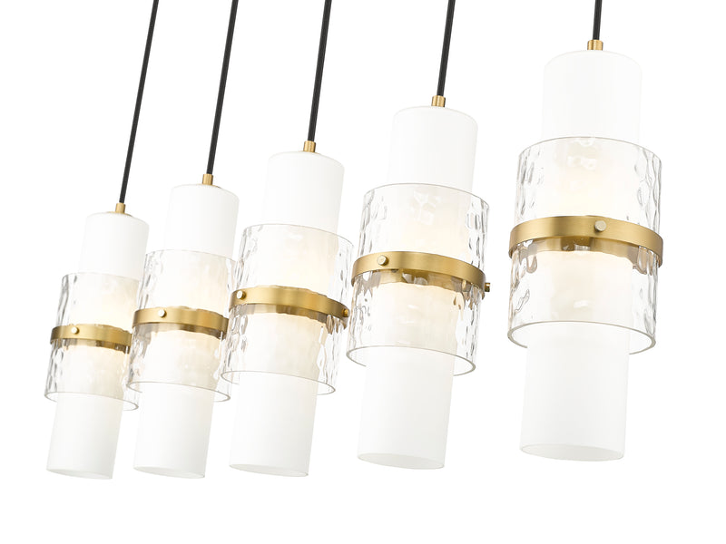 Cayden 5 Light 42" Linear Pendant in Modern Gold