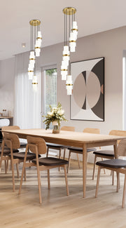 Cayden 5 Light 12" Pendant in Modern Gold in a room setting