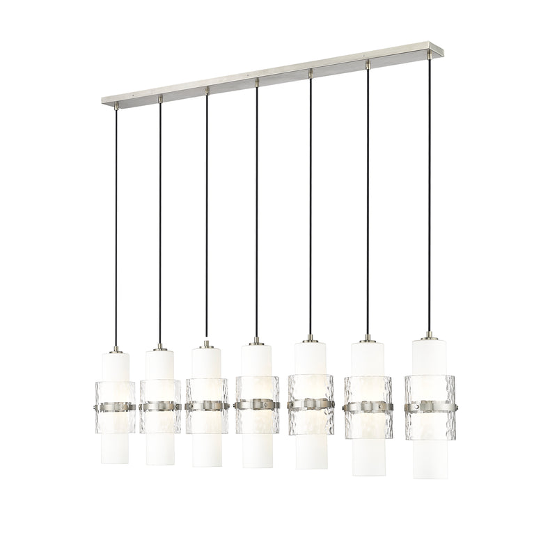 Cayden 7 Light 54" Linear Pendant in Brushed Nickel