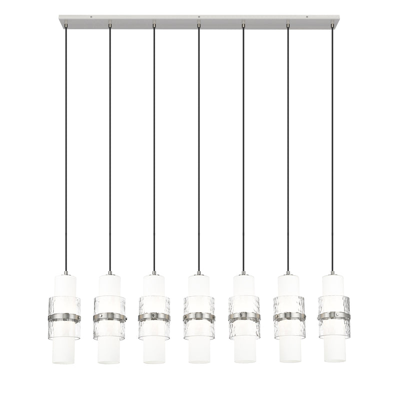 Cayden 7 Light 54" Linear Pendant in Brushed Nickel