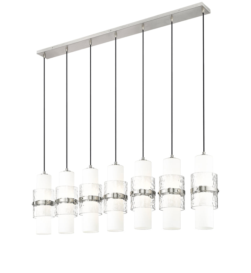 Cayden 7 Light 54" Linear Pendant in Brushed Nickel