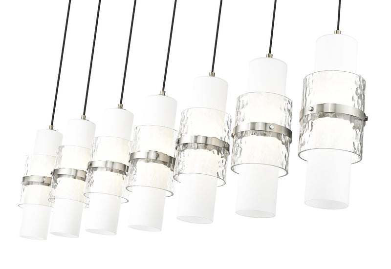 Cayden 7 Light 54" Linear Pendant in Brushed Nickel