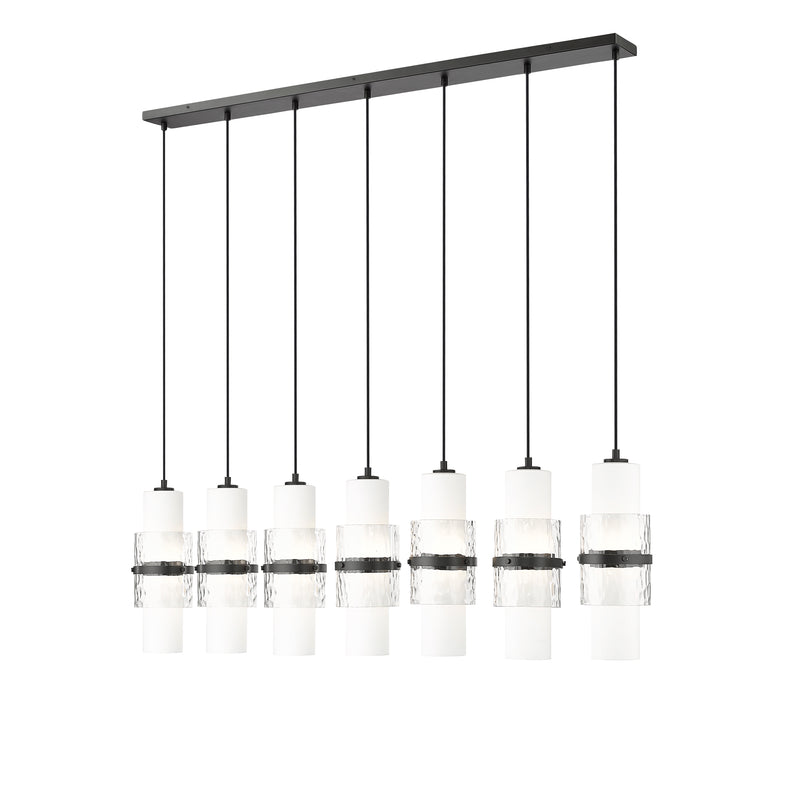 Cayden 7 Light 54" Linear Pendant in Matte Black