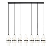 Cayden 7 Light 54" Linear Pendant in Matte Black