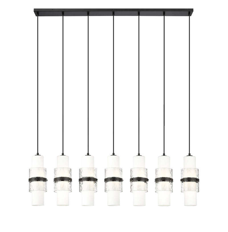 Cayden 7 Light 54" Linear Pendant in Matte Black