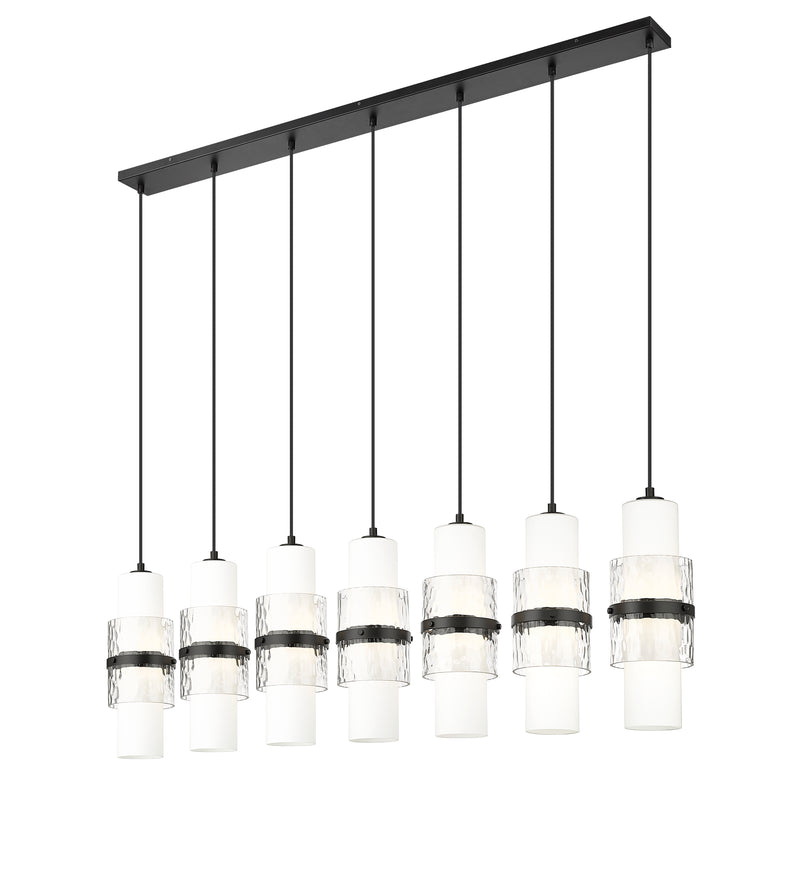 Cayden 7 Light 54" Linear Pendant in Matte Black