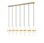Cayden 7 Light 54" Linear Pendant in Modern Gold