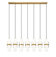 Cayden 7 Light 54" Linear Pendant in Modern Gold