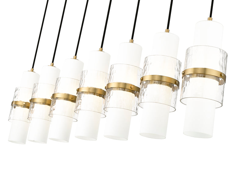 Cayden 7 Light 54" Linear Pendant in Modern Gold