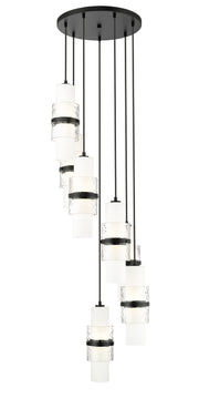 Cayden 7 Light 18" Pendant in Matte Black