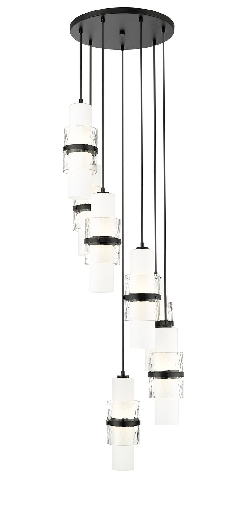Cayden 7 Light 18" Pendant in Matte Black