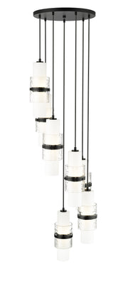 Cayden 7 Light 18" Pendant in Matte Black