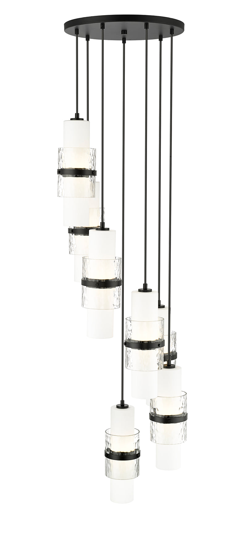 Cayden 7 Light 18" Pendant in Matte Black