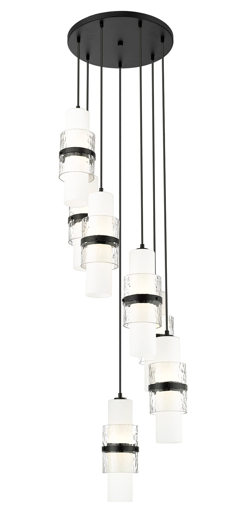 Cayden 7 Light 18" Pendant in Matte Black