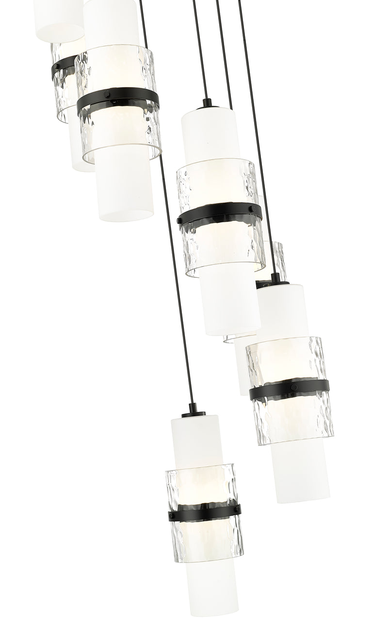Cayden 7 Light 18" Pendant in Matte Black