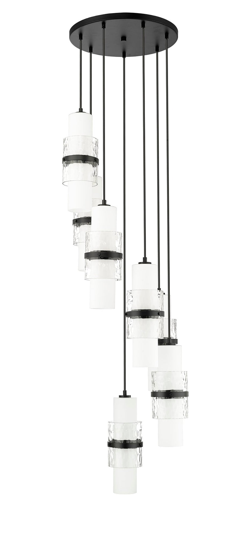 Cayden 7 Light 18" Pendant in Matte Black