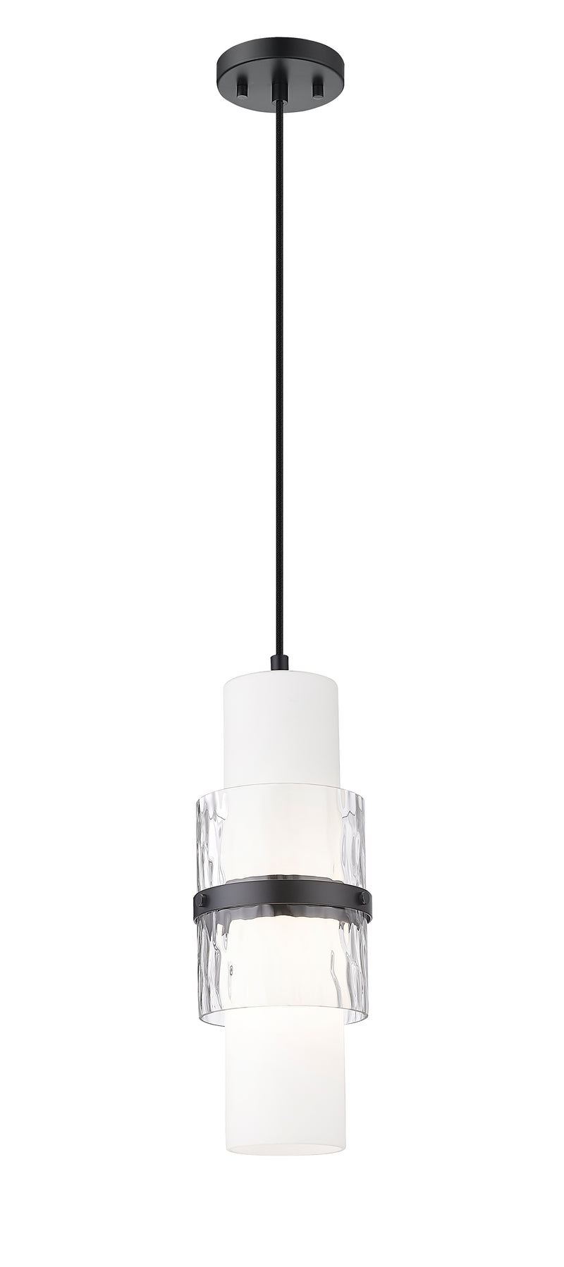 Cayden 1 Light 6.5" Pendant, Cord Mount in Matte Black