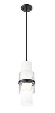 Cayden 1 Light 6.5" Pendant, Cord Mount in Matte Black