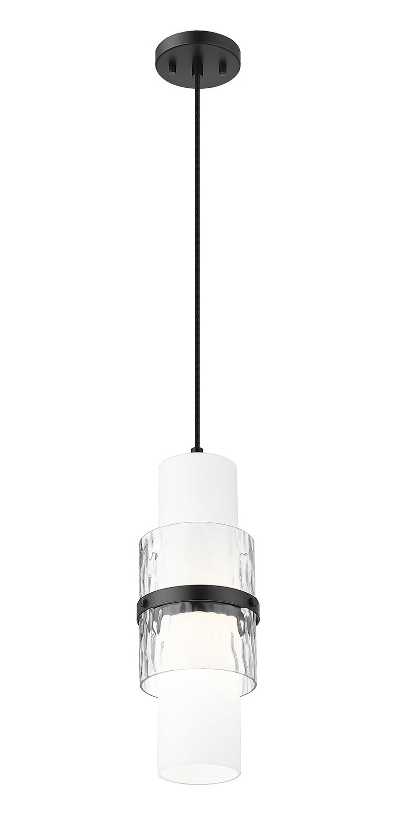 Cayden 1 Light 6.5" Pendant, Cord Mount in Matte Black