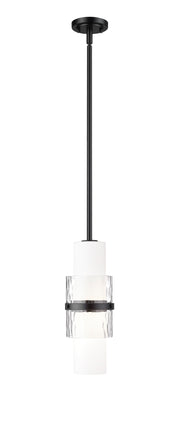 Cayden 1 Light 6.5" Pendant, Rod Mount in Matte Black