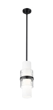 Cayden 1 Light 6.5" Pendant, Rod Mount in Matte Black