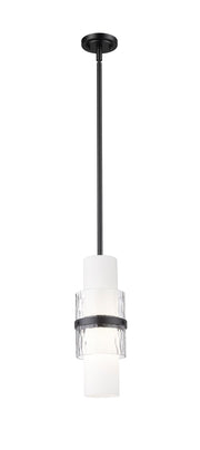 Cayden 1 Light 6.5" Pendant, Rod Mount in Matte Black