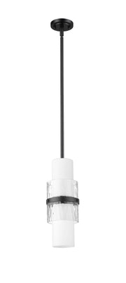 Cayden 1 Light 6.5" Pendant, Rod Mount in Matte Black