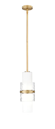 Cayden 1 Light 6.5" Pendant, Rod Mount in Modern Gold