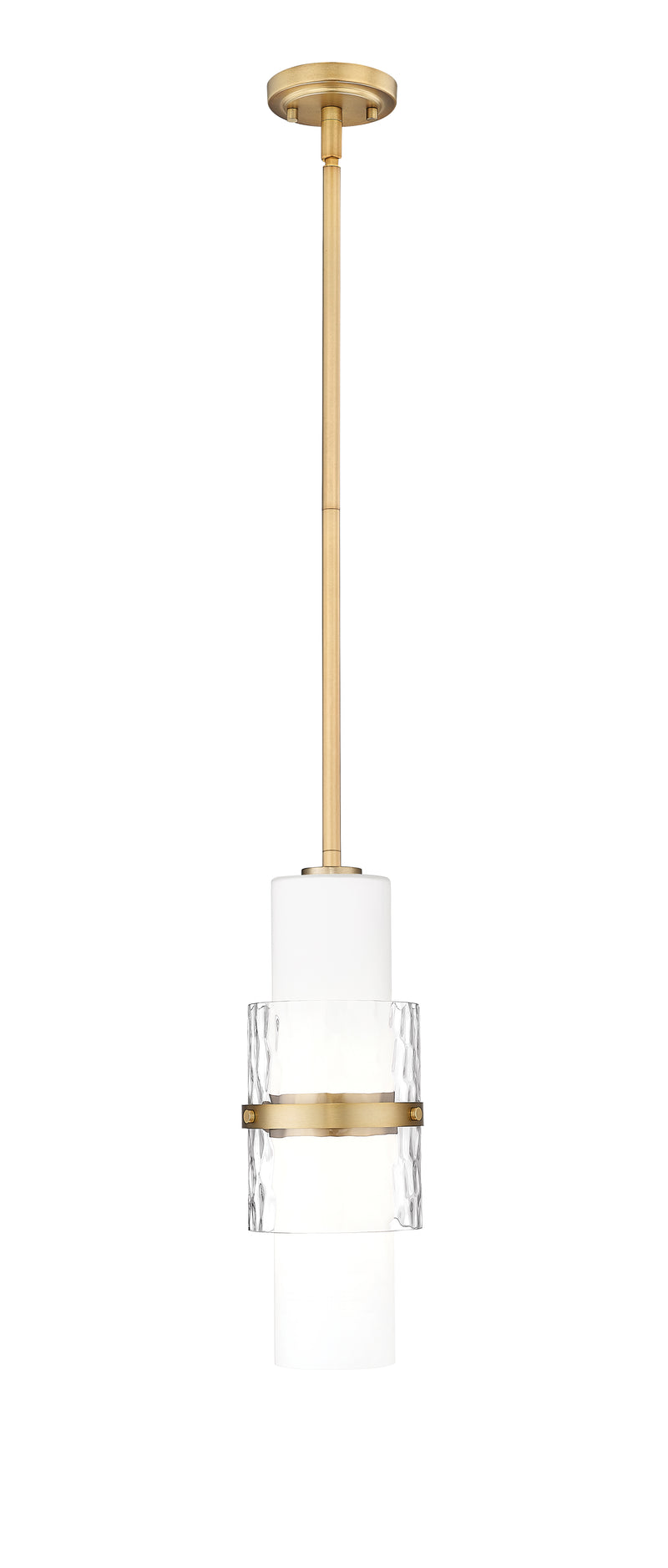 Cayden 1 Light 6.5" Pendant, Rod Mount in Modern Gold