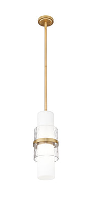Cayden 1 Light 6.5" Pendant, Rod Mount in Modern Gold