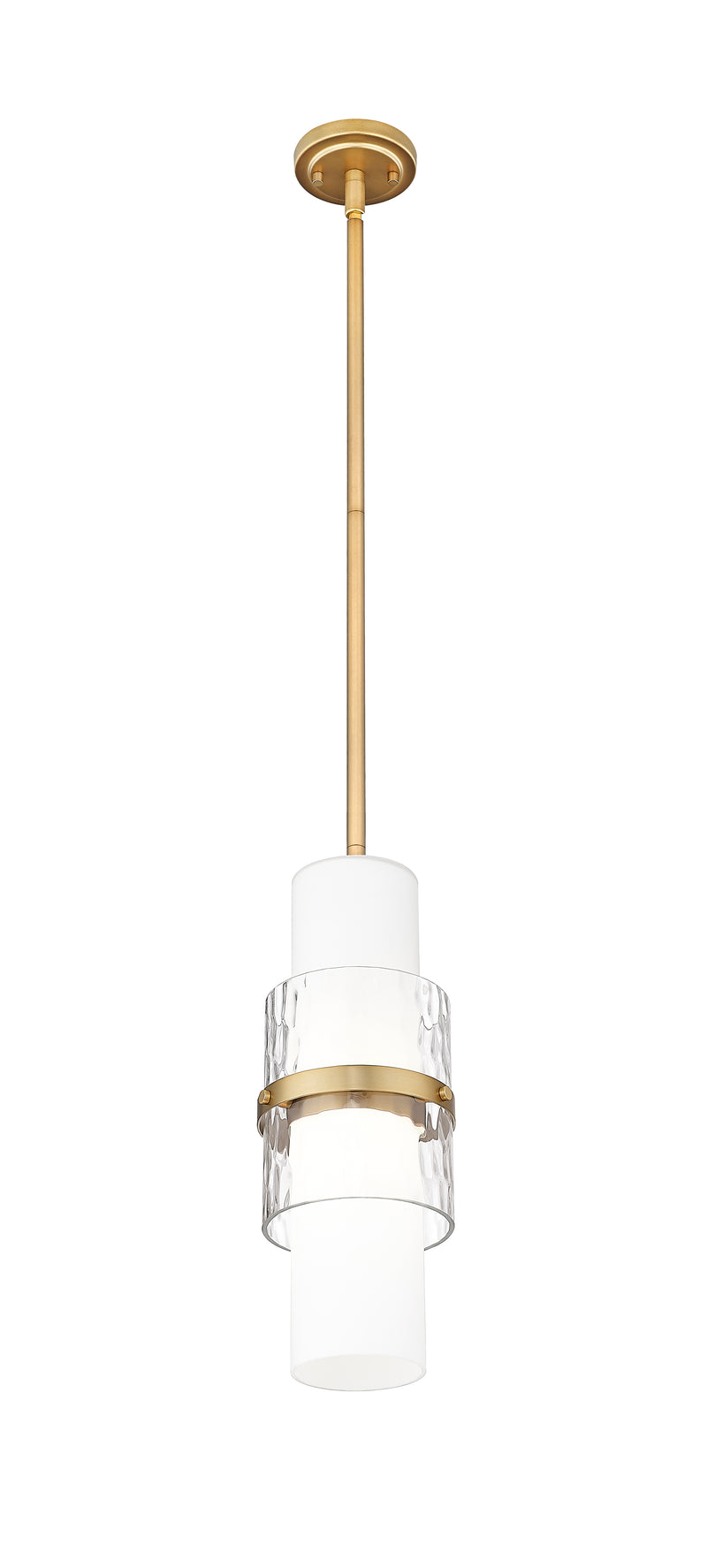 Cayden 1 Light 6.5" Pendant, Rod Mount in Modern Gold