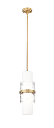 Cayden 1 Light 6.5" Pendant, Rod Mount in Modern Gold