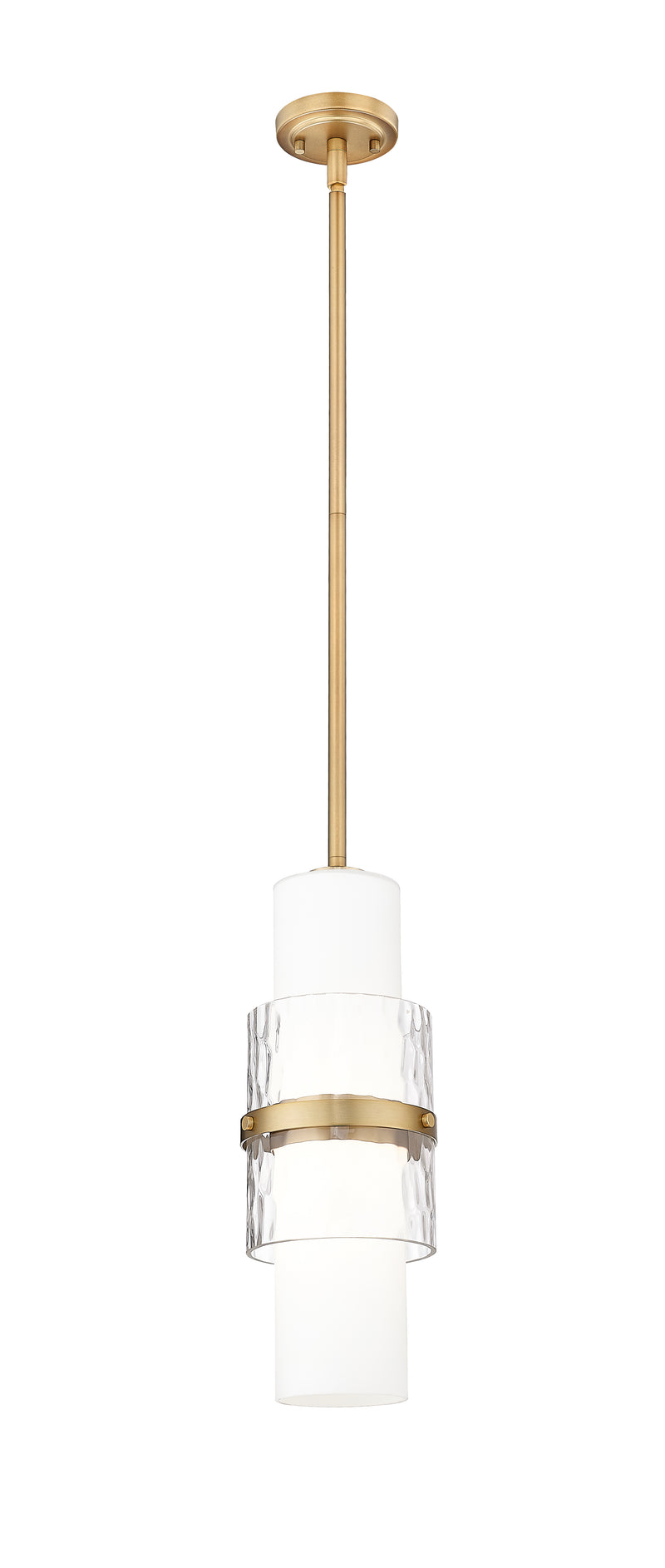 Cayden 1 Light 6.5" Pendant, Rod Mount in Modern Gold