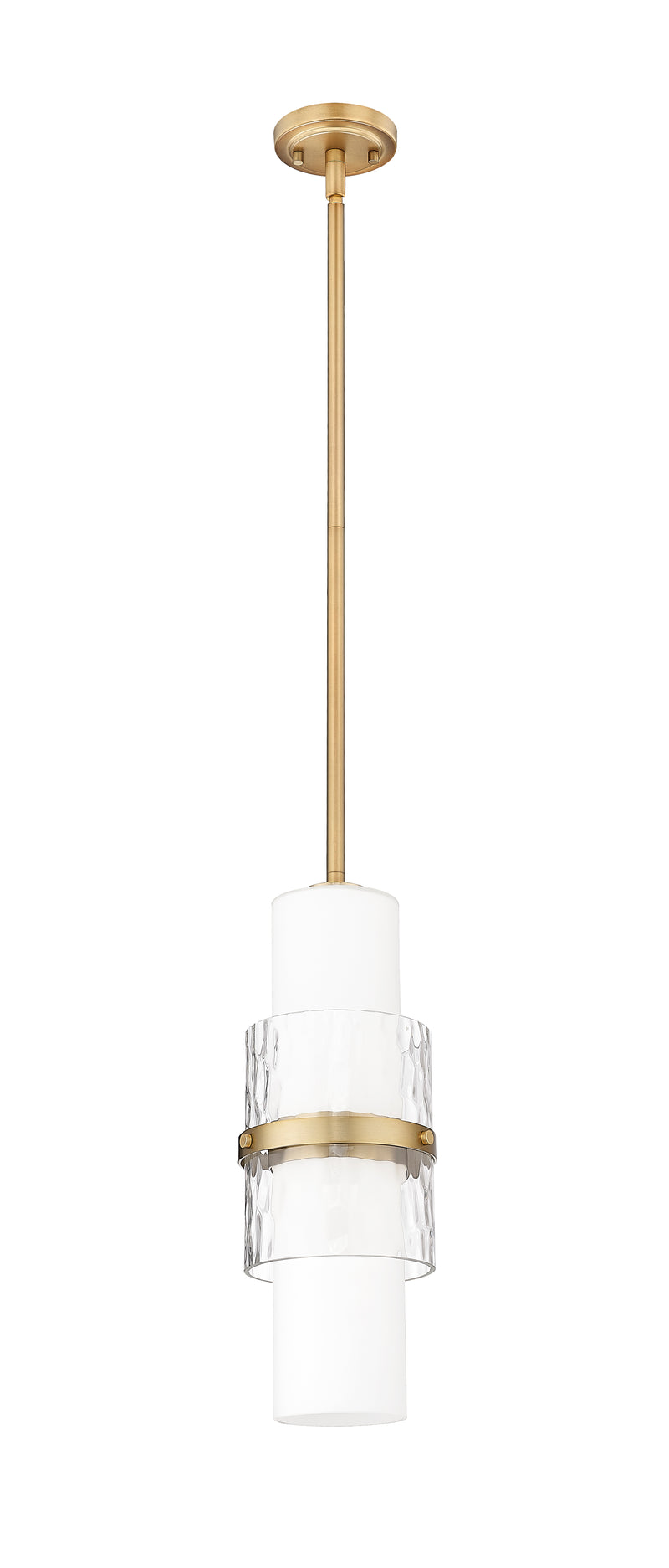 Cayden 1 Light 6.5" Pendant, Rod Mount in Modern Gold