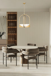 Devon 4 Light 18" Pendant in Modern Gold in a room setting