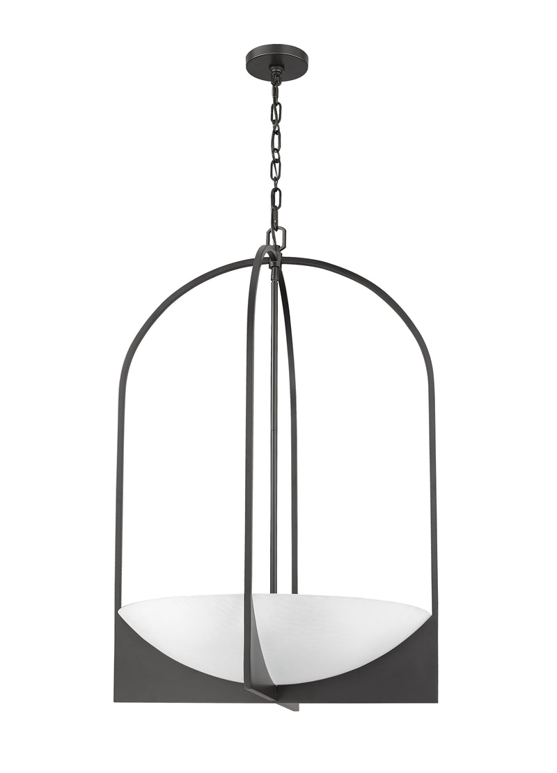 Devon 6 Light 24" Pendant in Matte Black