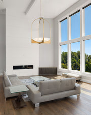 Devon 8 Light 32" Pendant in Modern Gold in a room setting