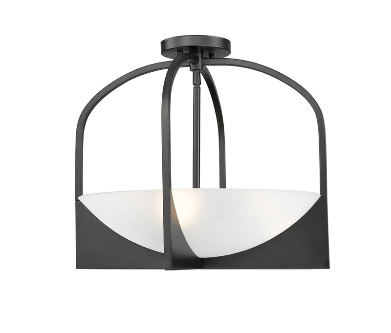 Devon 4 Light 18" Semi Flush Mount in Matte Black