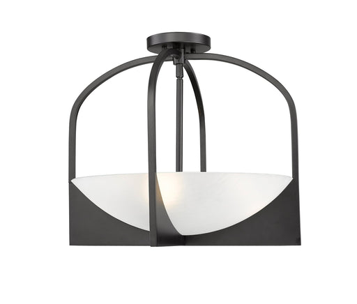 Devon 4 Light 18" Semi Flush Mount in Matte Black