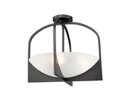Devon 4 Light 18" Semi Flush Mount in Matte Black