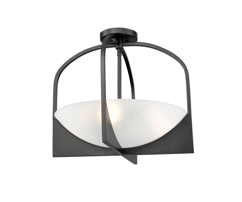 Devon 4 Light 18" Semi Flush Mount in Matte Black